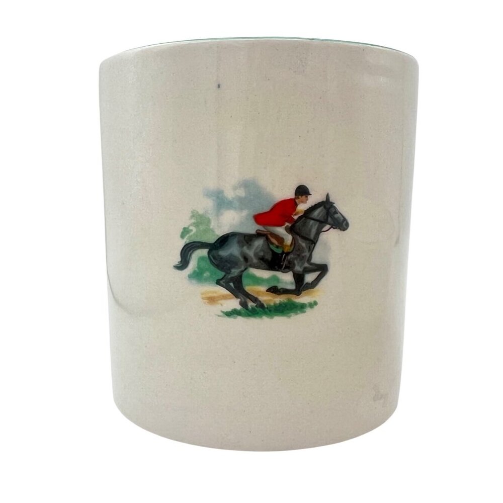 Old Foley James Kent Vintage Equestrian Bathroom Set Cup & Soap Dish Horse Rider - Picture 3 of 10